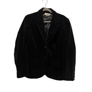 Prestige of Boston Black Velvet Blazer Size 10 Dark Academia Minimalist Chic